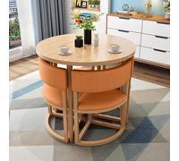 Table de conférence ronde multifonction pour 4 personnes, table basse compacte et salle à manger avec chaises, idéale pour la réception, la négociation, la cuisine et la salle à manger