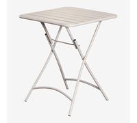 Table de cuisine carrée 60x60 cm pliable en acier Janti Tapioca Beige