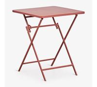 Table de cuisine carrée 60x60 cm pliante en acier Tamarit Terracota Marron