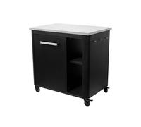 Table de Cuisine Extérieure Cozze® - Plan de Travail en Acier Inoxydable, Charge Max 100kg, avec Roues Robustes & Porte-Bouteille de Gaz, Noir