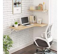 Table de cuisine murale pliable en bois avec double support pour petite taille, bureau mural polyvalent et table auxiliaire