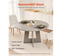 Table de cuisine ronde en bois de 47 cm pour 2 à 4 personnes (table seule)