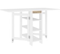 Table de cuisine table de salle š€ manger pliable amovible 3 šŠtagššres 2 abattants design moderne 120 x 60 x 75 cm blanc