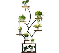 Table de culture d'intérieur avec système d'éclairage intégré, structure métallique de 157 cm de hauteur avec 8 niveaux, conçue pour ressembler à un arbre, avec minuterie et réglage de l'intensité lum