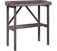 Table de culture en bois massif de pin, coloris gris, dimensions 78x38x82,5 cm, avec étagère, résistante aux intempéries et stable, idéale comme meuble d'extérieur, armoire de jardin, meuble de balcon