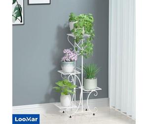 Table de culture Löwmar-compatible, support pour plantes – standard pour plantes / support pour plantes – cage pour plantes – Adaptée pour l'intérieur et l'extérieur – Blanche – Métal
