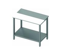 Table de découpe centrale Inox avec plan de travail polyéthylène, 1 étagère - Profondeur 700 mm, Hauteur 900 mm