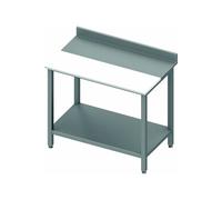 Table de Découpe Inox Profondeur 800 - Etagère, Plan de travail polyéthylène, Dosseret