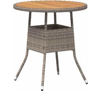 Table de Dîner avec stockage Gris et Acacia 70 x 70 x 73 cm
