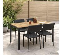 vidaXL Table de jardin, blanche et noire, 141 x 80,5 x 75 cm
