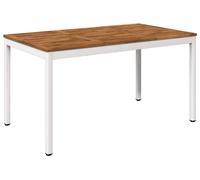 Table de dîner de jardin Naturel et Blanc 141 x 80,5 x 75 cm