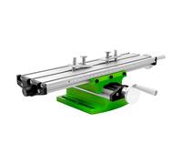 Table de fraisage en croix réglable X/Y, avec roues manuelles, aluminium | Pas de roue manuelle de 0,05 mm, espacement des trous de 100 mm, pour support de perçage