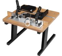 Table de fraisage pour défonceuse - capacité de charge 200 kg - plateau 43×40 cm - plaque d'insertion 7 mm - raccord d'aspiration Ø40 mm - stable & précis