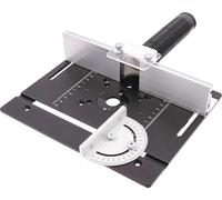 Table de fraisage/routage - plaque d'insertion - 24×20 cm - alliage d'aluminium - guide d'onglet 180° - montage nécessaire - noir