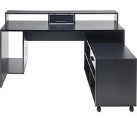 Table de gamer Bureau "Highscore3" PC Gaming Table d'ordinateur Eclairage LED changement de couleur noir