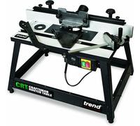 Table de guide de fraisage portable pour utilisation sur établi, construction en acier robuste, surface de travail stratifiée de 610 x 405 mm, guide réglable avec raccord d'aspiration de 57 mm, 230V,