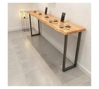 Table De Hauteur De Bar Industrielle, Table À Manger Live Edge, Plateau De Bar En Bois Massif, Table De Pub Rectangulaire - Hauteur De Comptoir Haute, Table De Bar Longue Rustique(L100xW45xH105cm)