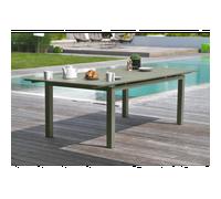 DCB Garden Table de jardin Miami extensible aluminium 180-240 x 100 cm kaki