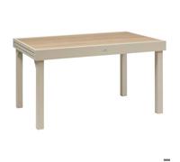 Hespéride - Table de jardin extensible PIAZZA 10 places - Aluminium époxy, verre trempé Argile