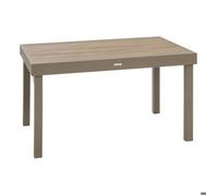 Table de jardin extensible rectangulaire PIAZZA Truffe / Café 10 places - Aluminium traité époxy, Verre trempé Hespéride