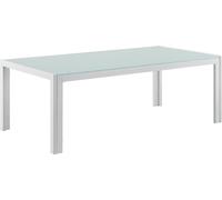 Table de jardin 100 x 50 x 35cm Table basse en verre Outdoor Garten Châssis en fer blanc