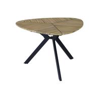 PROLOISIRS Table fixe - BOTANIA - Acier - Plateau triangulaire en Acacia FSC 110 x 110 cm