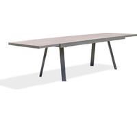 Table de jardin 12 places en aluminium et céramique sur verre