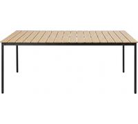 Table de jardin 180x90 cm en métal et bois 8 places gris - Oviala Bogota