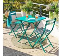 Table de balcon pliante GREENSBORO Vert Opale 2 places - Acier, Traitement anti-rouille renforcé Hespéride