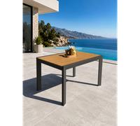 Table de jardin 4 places en alu plateau polywood aspect bois