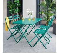 Table de balcon pliante GREENSBORO Vert Opale 4 places - Acier, Traitement anti-rouille renforcé Hespéride