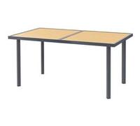 Outsunny Table š€ manger de jardin pour 6 personnes, table de jardin avec plateau effet bois rectangulaire en acier anti-rouille pour patio, terrasse, 150 x 90 x 72 cm, bois naturel
