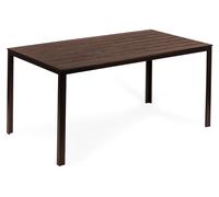 Table de jardin 6 places, 156x78 cm, en polywood, pour terrasse, couleur marron, marque MultiGarden