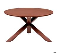 Table de jardin ronde ORYON Acajou 6 places - Aluminium traité époxy, Verre Hespéride