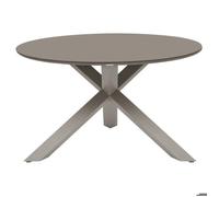 Hespéride Table de jardin ORYON ronde D130 cm 6 places – aluminium traité époxy, verre – Café