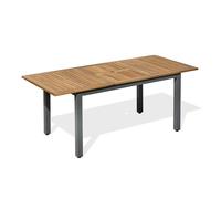 Table de jardin 8 places alu et acacia - Gris anthracite - ORSINO