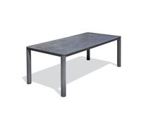 Table de jardin 8 places alu plateau céramique sur verre