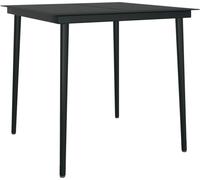 vidaXL Table à dîner de jardin Noir 80x80x74 cm Acier et verre 318749