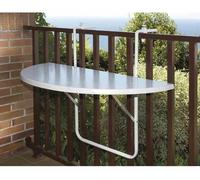 Table de jardin Alco Balcon suspendu 100 x 50 cm blanc Structure en acier blanc, plateau de table de jardin en Alcotop blanc