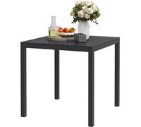 Table de jardin aluminium 73x73 cm Résistant aux intempéries Table de buffet avec aspect bois, table de camping pour 4 personnes antidérapante Table de balcon Outdoor Table de repas pour jardin, terra