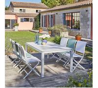 Table de jardin aluminium plateau Kedra® - Stoneo - L.180 x l.100 cm - 6 personnes
