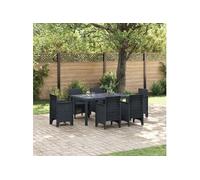 vidaXL Table de jardin anthracite 150 x 100 x 73 cm Poly-Rattan