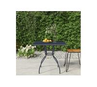 vidaXL Table de jardin anthracite 80x80x72,5 cm acier tressé
