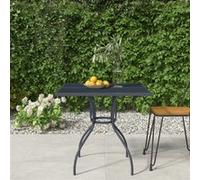 vidaXL Table de jardin acier tressé anthracite 80x80x72,5 cm