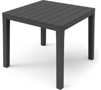 Table de jardin anthracite - dimensions approximatives : 78 cm x 78 cm x 72 cm - Table en plastique pour jardin