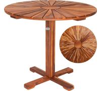 Table de jardin appoint balcon terrasse bar bois d'acacia huilé Ø 70,5cm brun