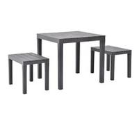 vidaXL Table de jardin avec 2 bancs en plastique brun