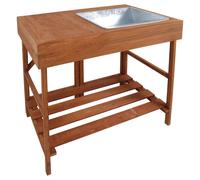 Table de jardin avec bac en zinc.