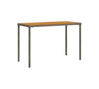 vidaXL Table de jardin avec plateau en acacia gris 115x54x74 cm en poly rotin