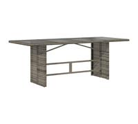 Table de jardin avec dessus en verre gris résine tressée